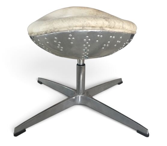 Aviator Footstool Leather Top
