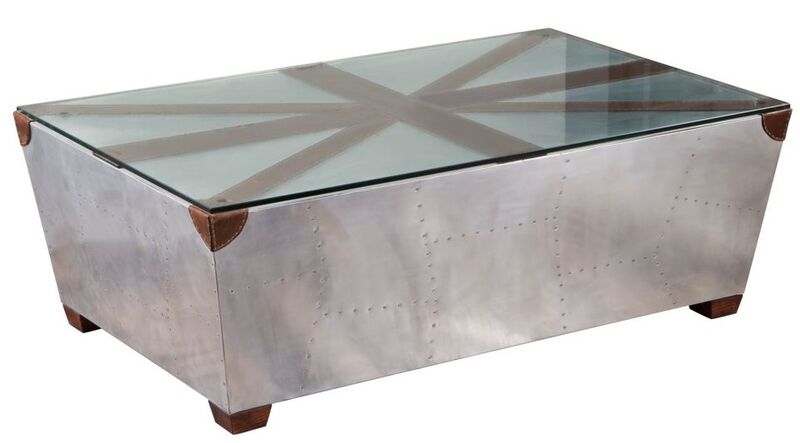 Product photograph of Aviator Glass Coffee Table from Designer Sofas 4U
