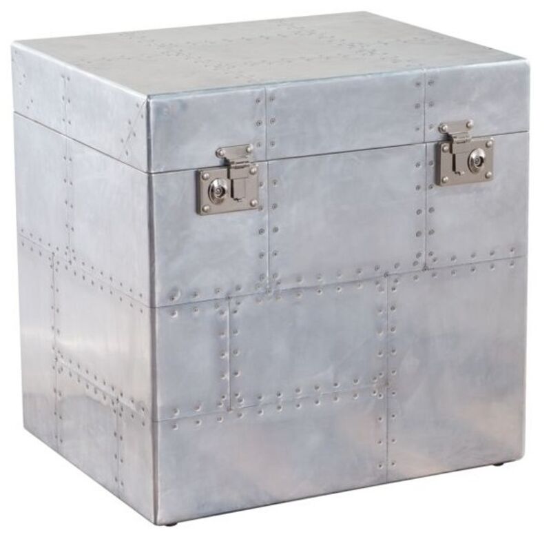 Product photograph of Aviator Metal Industrial Storage Trunk from Designer Sofas 4U