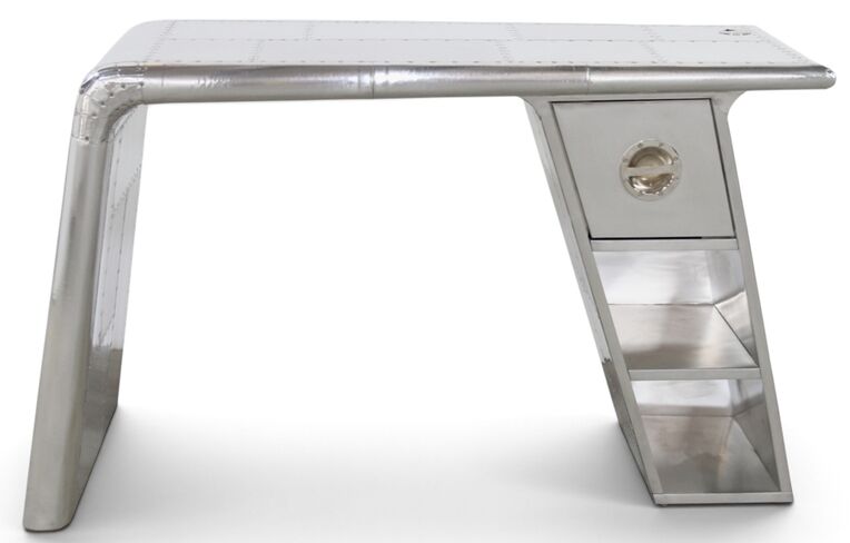 Aviator Lancaster Aluminium Desk Industrial Riveted Table