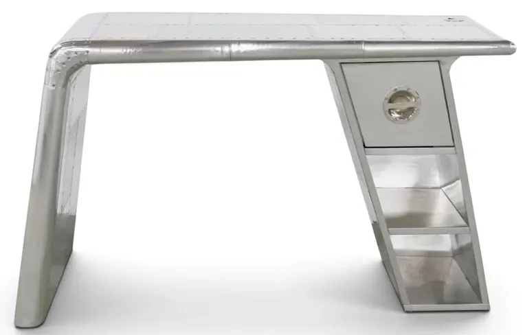 Aviator Lancaster Aluminium Desk Industrial Riveted Table