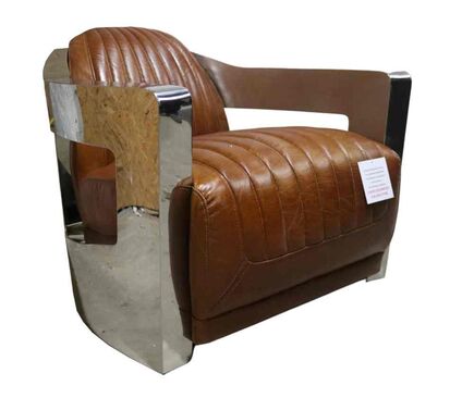 Aviator Luxury Vintage Retro Tan Distressed Leather Armchair