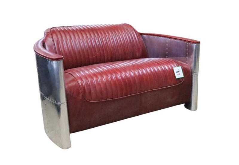 Product photograph of Aviator Pilot 2 Seater Sofa Vintage Rouge Red Distressed Amp Hellip from Designer Sofas 4U