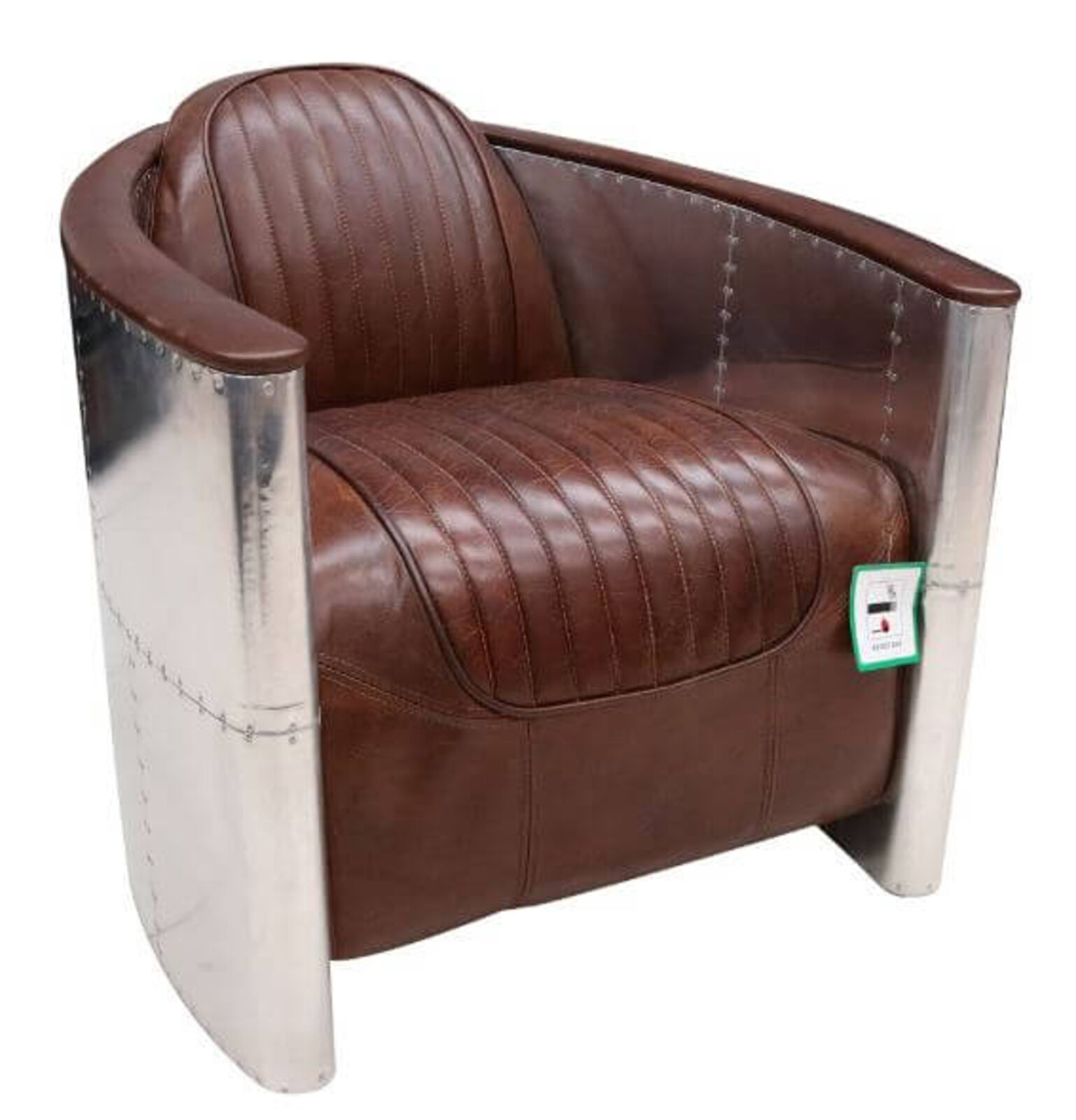 Product photograph of Aviator Pilot Vintage Distressed Brown Leather Chair from Designer Sofas 4U