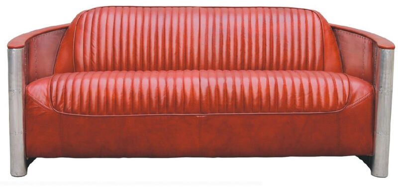 Product photograph of Aviator Pilot Vintage Distressed Leather Sofa from Designer Sofas 4U