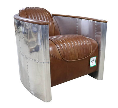 Aviator Pilot Tan Leather Chair