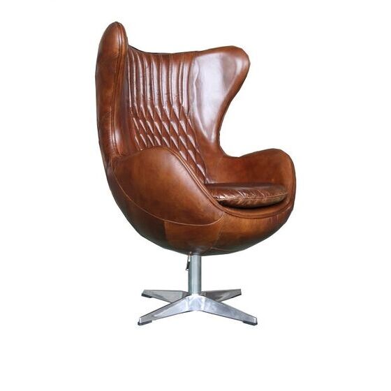 Aviator Retro Swivel Egg Vintage, Leather Egg Chair Uk