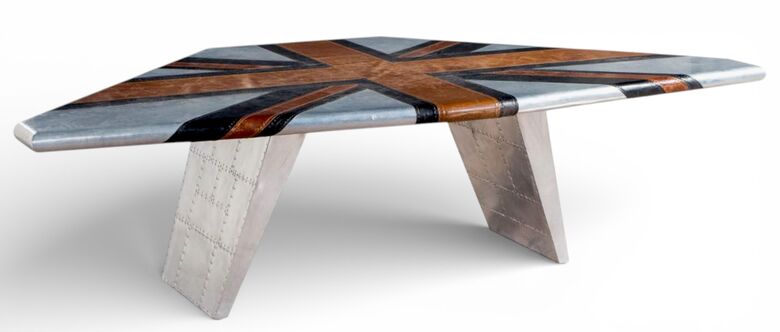 Aviator Riveted Aluminium Statement Desk Table