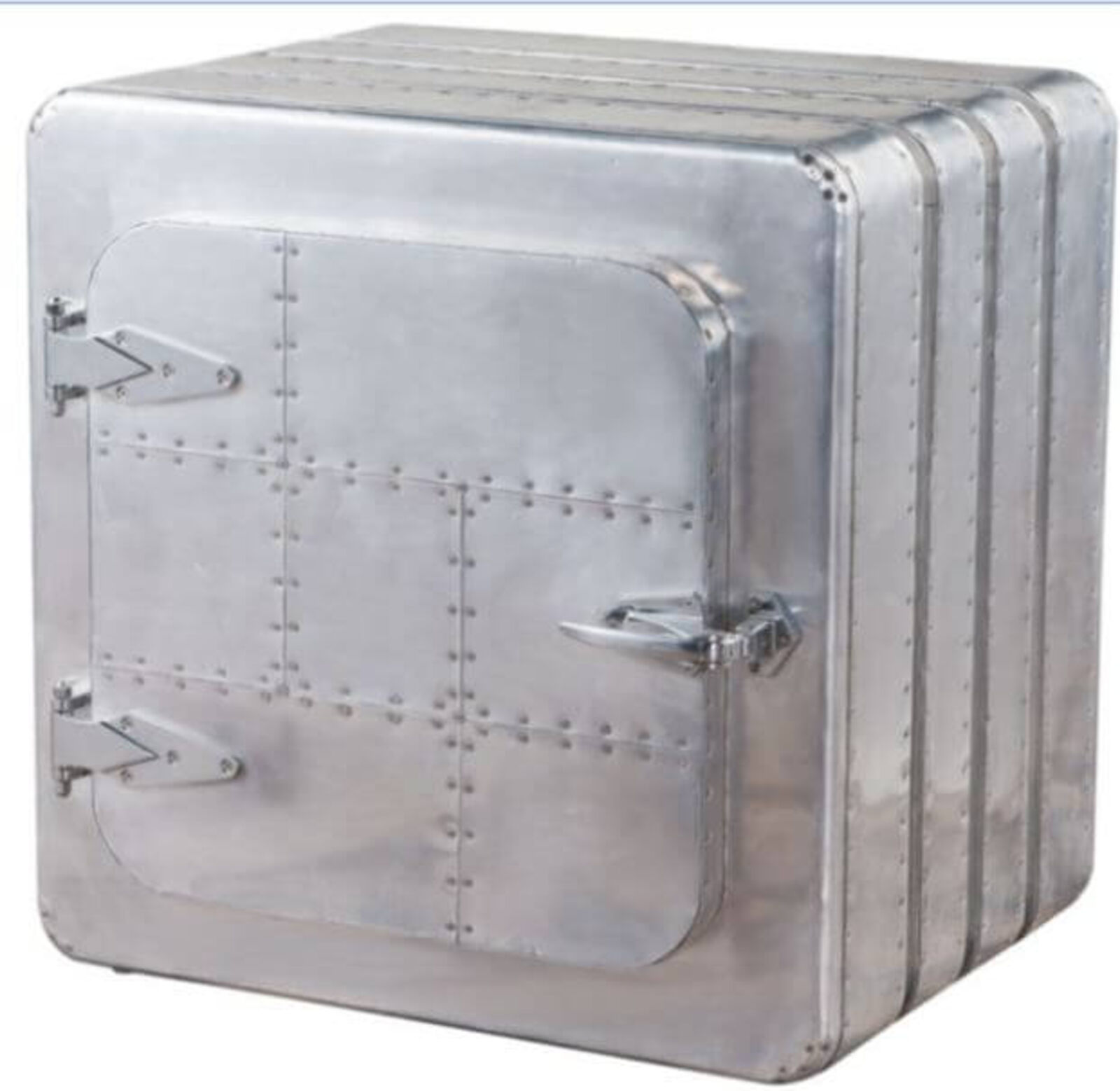 Product photograph of Aviator Aluminium Metal Storage Side Table from Designer Sofas 4U