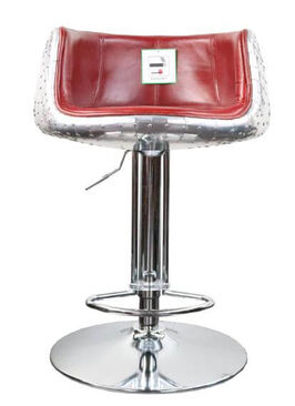 Aviator Vintage Distressed Rouge Red Leather Barstool