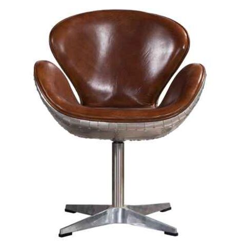 Aviator Vintage Distressed Real Leather, Swan Chair Leather
