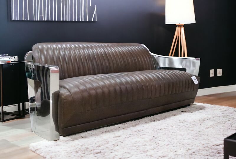 Product photograph of Aviator Vintage Retro 3 Seater Distressed Brown Leather Sofa from Designer Sofas 4U