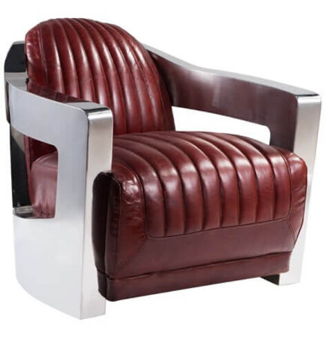 Aviator Luxury Vintage Retro Distressed Real Leather Armchair