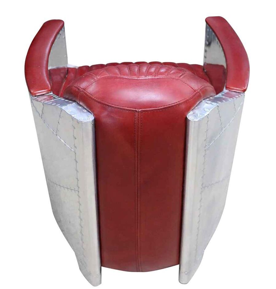 Aviator Vintage Rocket Rouge Red Tub Chair Distressed Leather