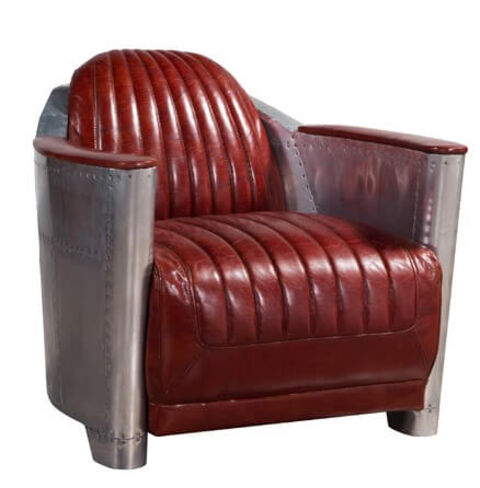 Aviator Vintage Rocket Tub Chair Distressed Leather