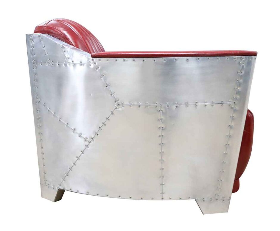 Aviator Vintage Rouge Red Rocket Tub Chair Distressed Leather