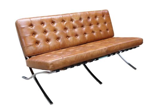 Barcelona Vintage Tan Distressed Leather 3 Seater Sofa