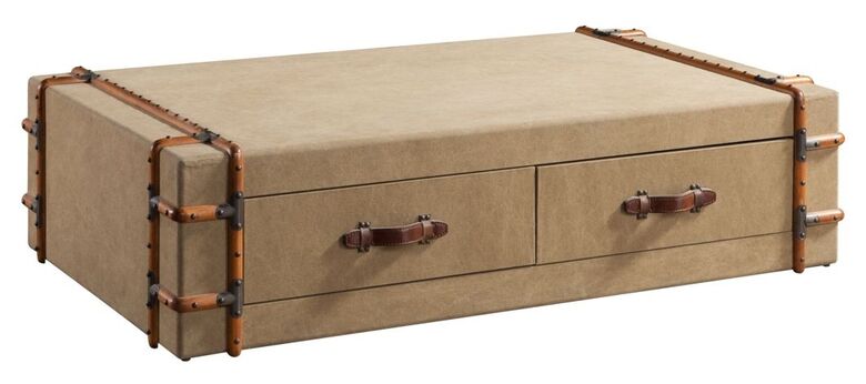 Beige Coffee Table Large in Vintage Antique Design