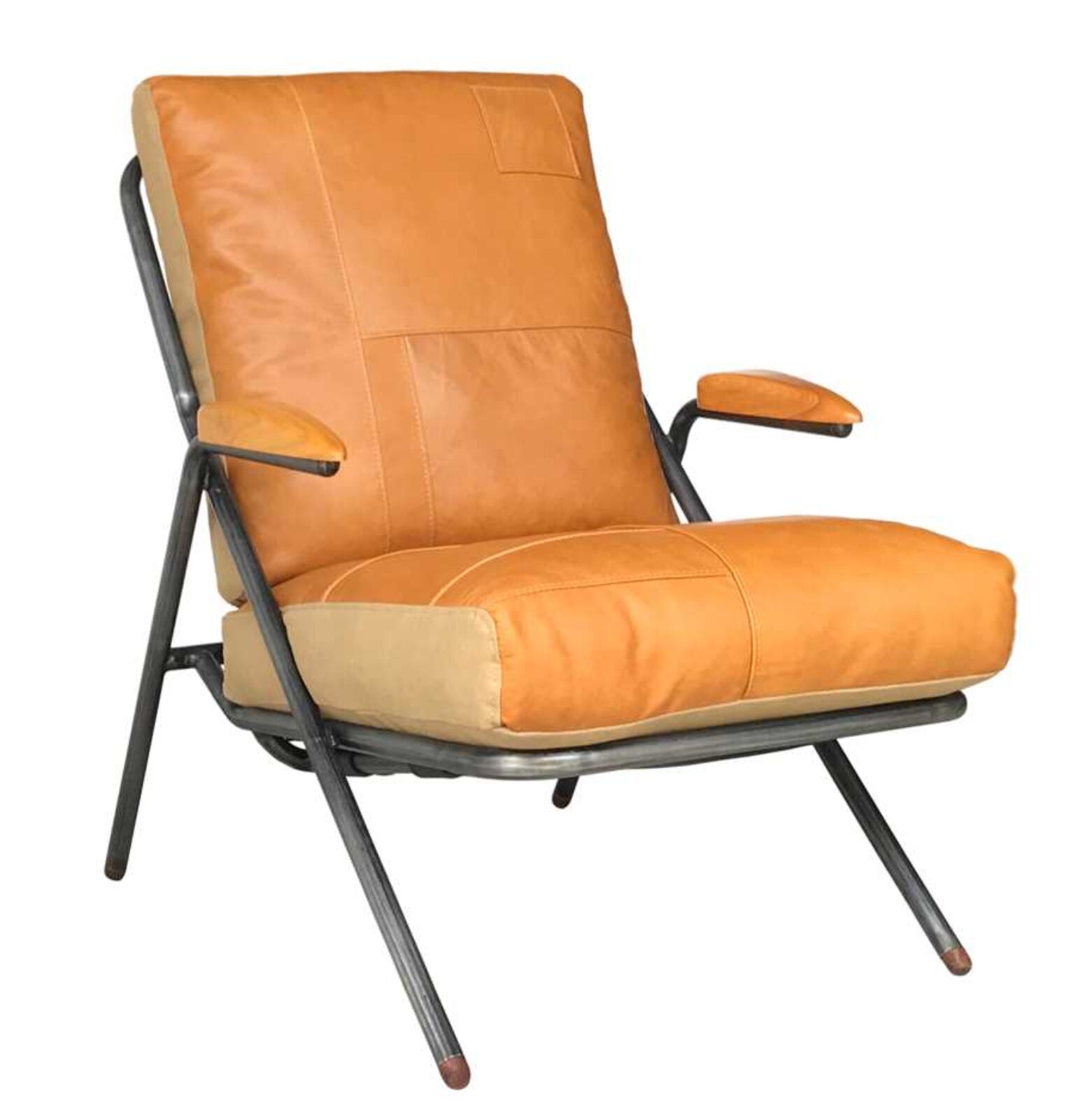 Product photograph of Belden Vintage Nappa Caramel Tan Real Leather Chair from Designer Sofas 4U