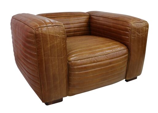 Belgrave Vintage Luxury Retro Armchair Distressed Leather Tan