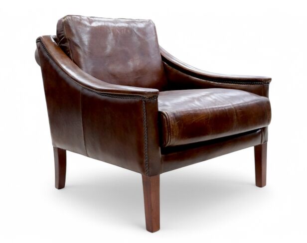 Belvedere Vintage Brown Distressed Leather Chair