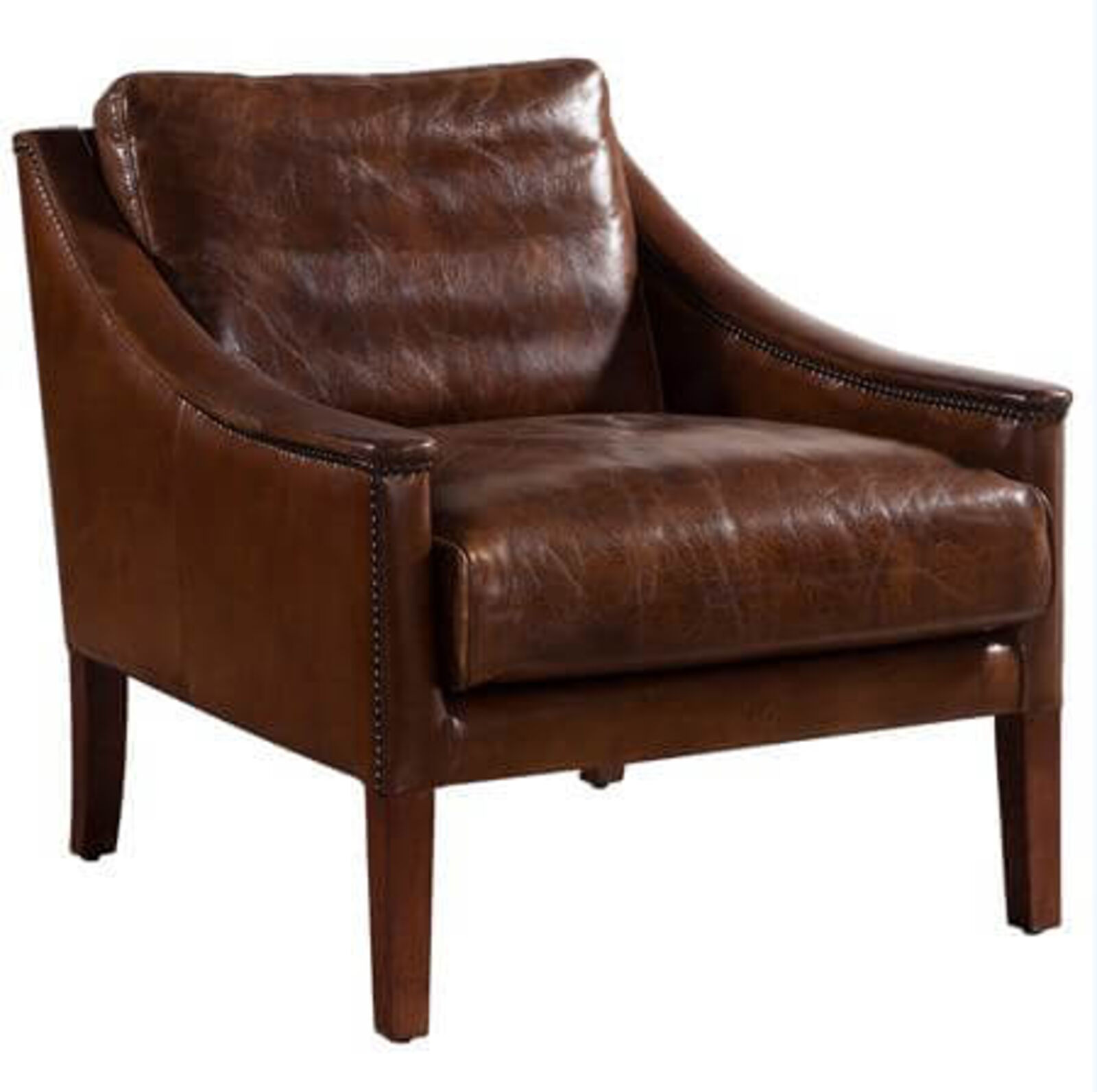 Product photograph of Belvedere Vintage Distressed Leather Chair from Designer Sofas 4U