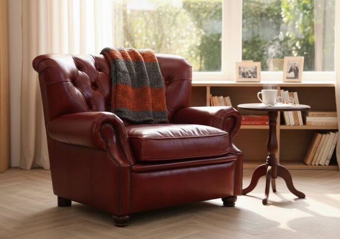 Beresford Chesterfield Vintage Distressed Leather Armchair - Handcrafted Comfort & Timeless Style