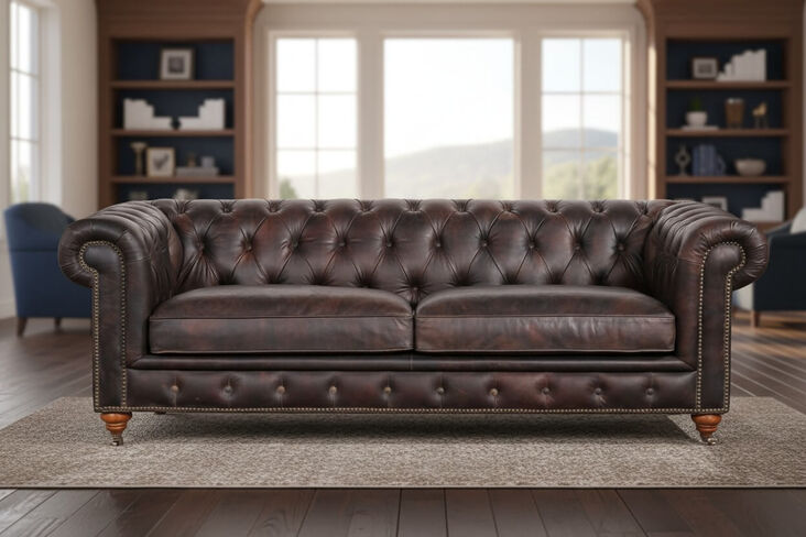 Berlin Chesterfield Vintage Distressed Leather 2 Seater Sofa