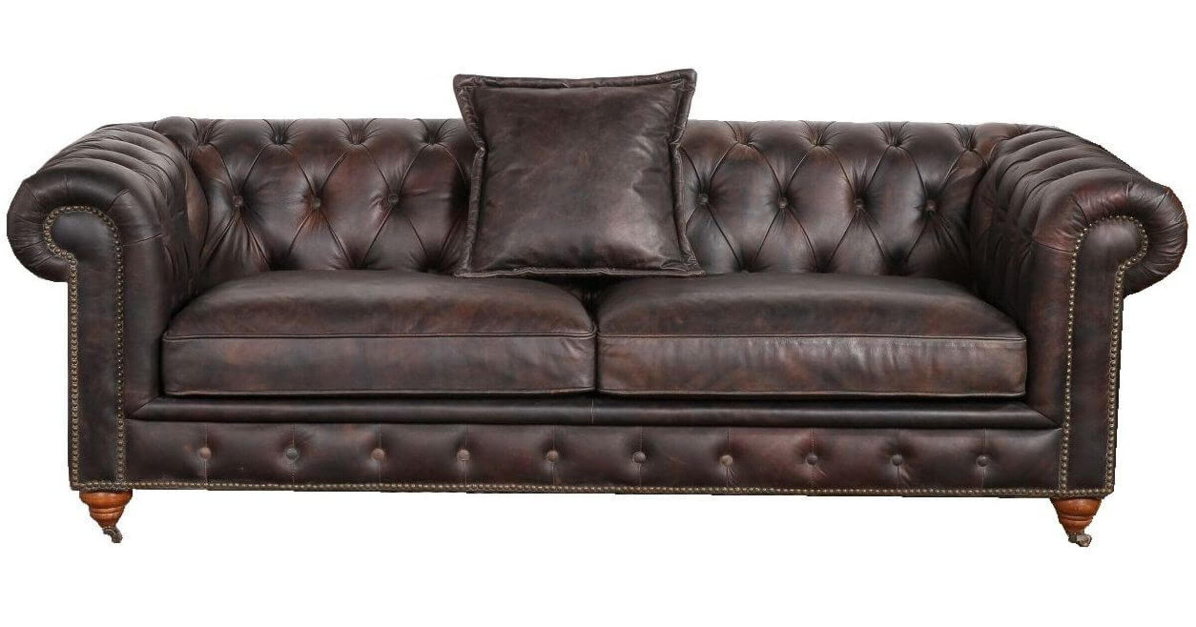 Berlin Chesterfield 2 Seater Sofa - Vintage Distressed Leather Elegance
