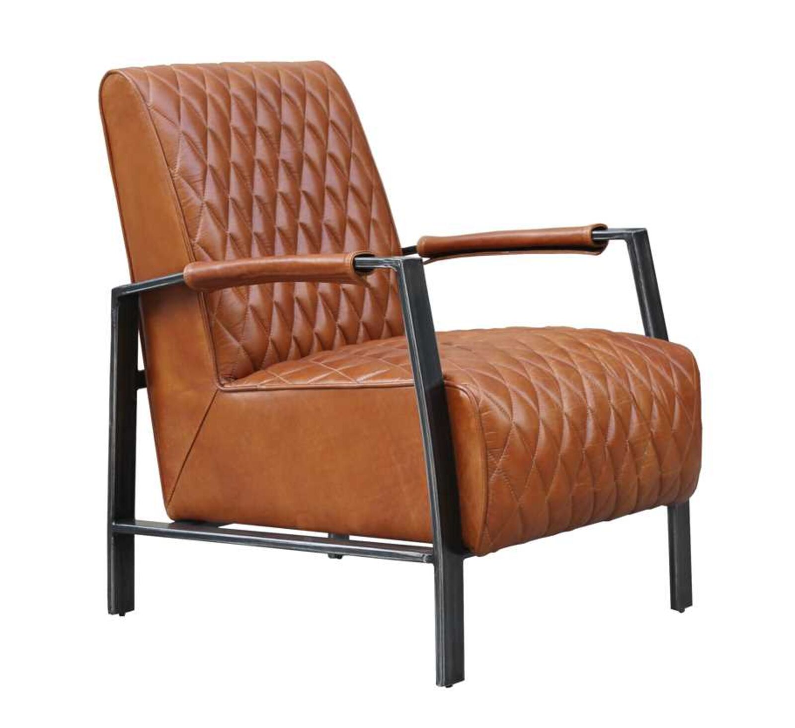 Product photograph of Bernard Vintage Tan Leather Chair from Designer Sofas 4U