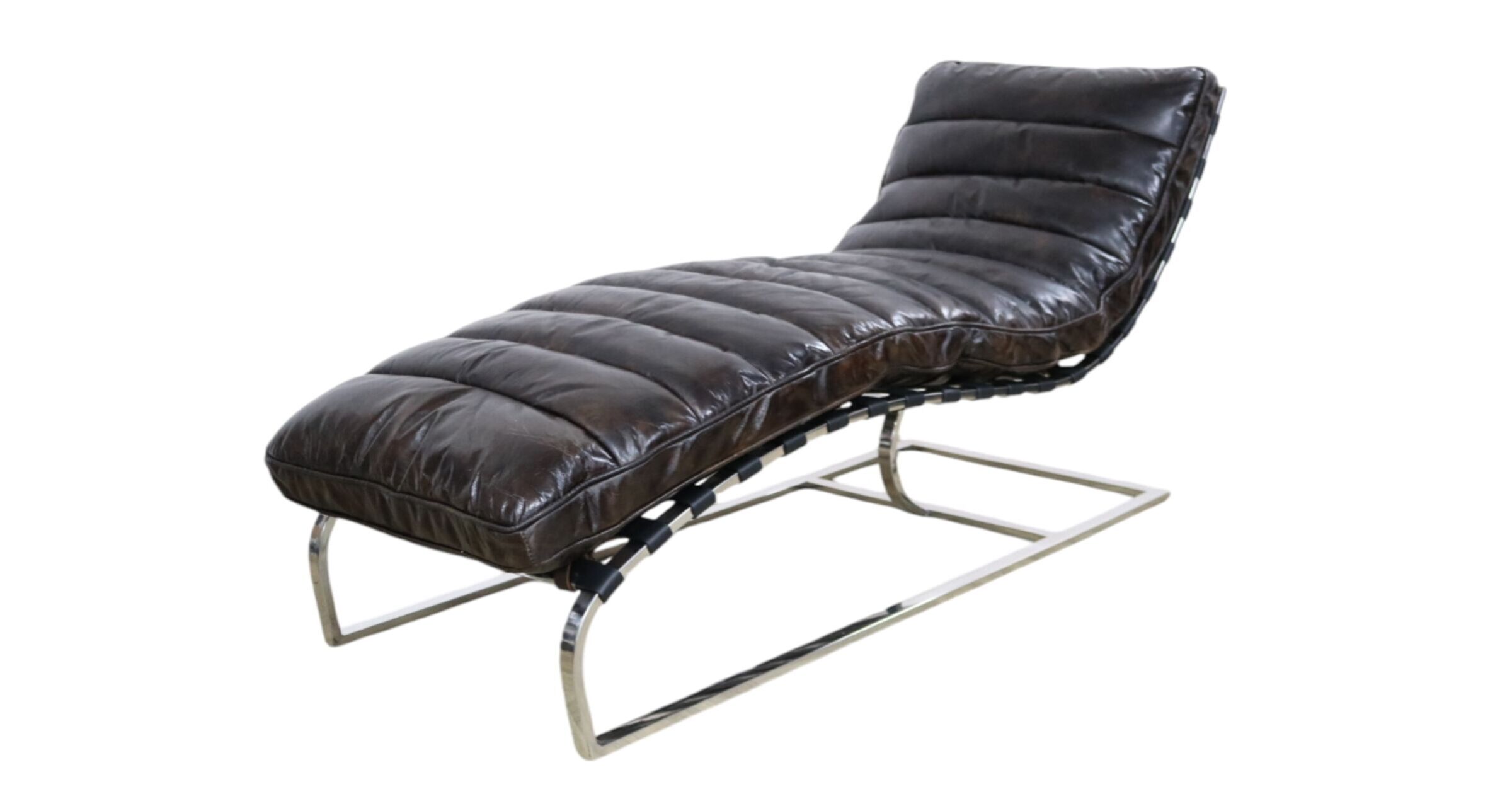 Vintage Elegance Tobacco Brown Bilbao Daybed Chaise Lounge