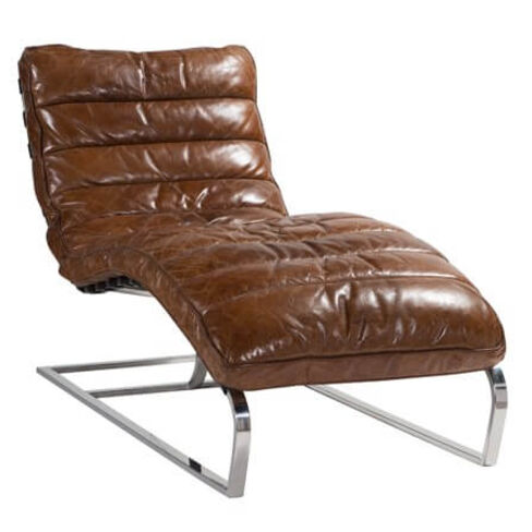 Bilbao Daybed Vintage Distressed Leather Chaise Lounge