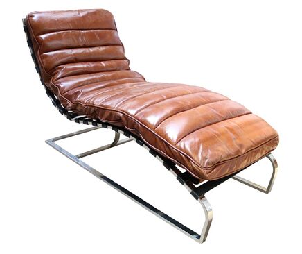 Bilbao Daybed Vintage Tan Leather Chaise