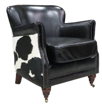 Black Cow Vintage Leather Armchair