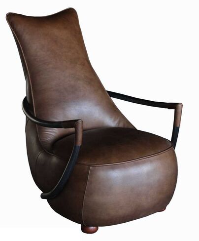 Brighton Vintage Cuba Brown Leather Armchair – Modern Curved Design