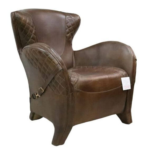 Bronco Saddle Vintage Brown Distressed Leather Armchair