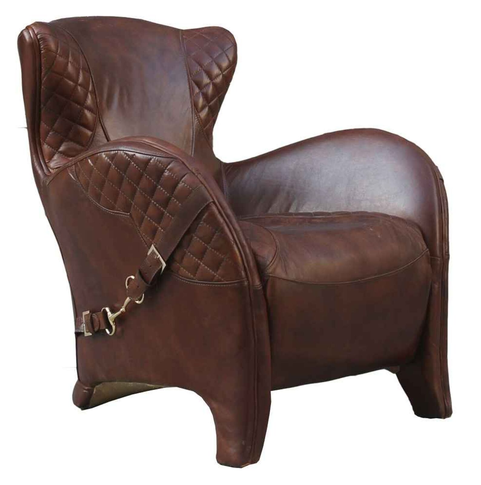 Product photograph of Bronco Saddle Vintage Distressed Real Leather Armchair from Designer Sofas 4U