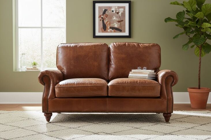 Brooklyn Vintage Distressed Leather 2 Seater Settee Sofa
