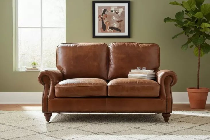 Brooklyn Vintage Distressed Leather 2 Seater Settee Sofa