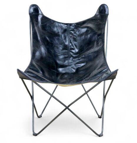 Butterfly Vintage Black Leather Chair