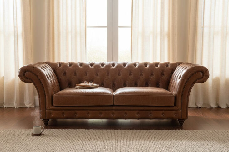Chelsea Chesterfield Vintage 2 Seater Distressed Leather Settee Sofa