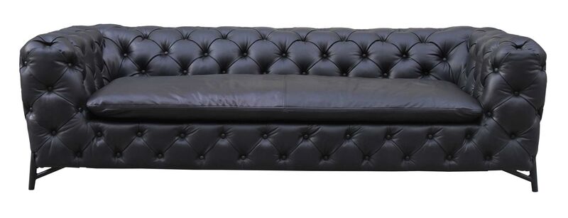 Product photograph of Chesterfield Baroque Nappa Black Leather 3 Seater Sofa from Designer Sofas 4U