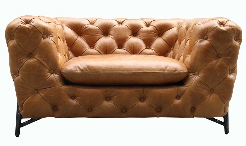 Product photograph of Chesterfield Baroque Vintage Tan Leather Armchair from Designer Sofas 4U