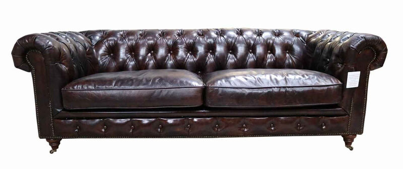 Product photograph of Berlin Chesterfield Vintage Tobacco Brown Distressed Leather Amp Hellip from Designer Sofas 4U