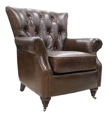 Chesterfield Brown Chatsworth Vintage Distressed Leather Armchair