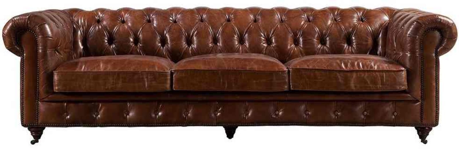 Product photograph of Chesterfield Buttoned Vintage Distressed Leather 3 Seater Sofa from Designer Sofas 4U