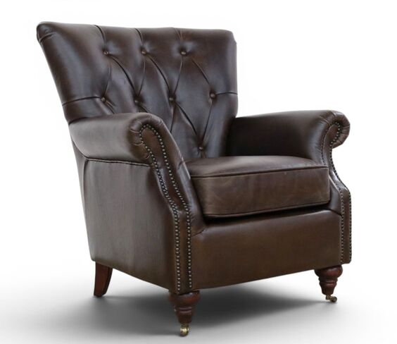 Chesterfield Chatsworth Vintage Brown Distressed Leather Armchair