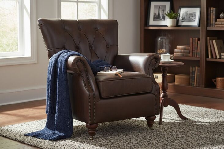 Chesterfield Chatsworth Vintage Brown Distressed Leather Armchair