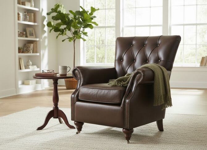 Chesterfield Chatsworth Vintage Brown Distressed Leather Armchair