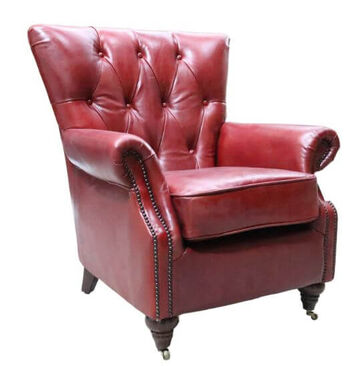 Chesterfield Chatsworth Vintage Rouge Red Distressed Leather Armchair